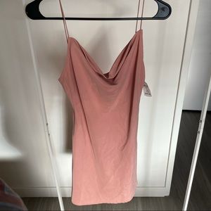 Pink cowl neck dress